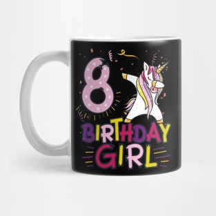 Funny Birthday Gift 8 year old Girl Dabbing Unicorn T-Shirt Mug